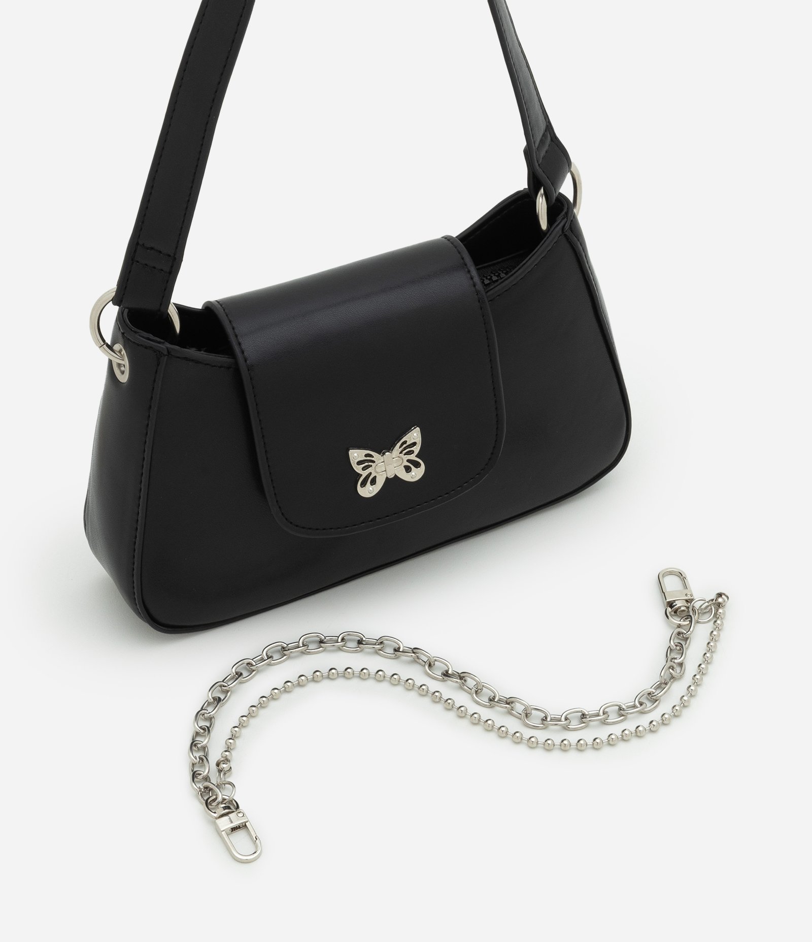 Bolsa Infantil com Correntes Decorativas – Tam U Preto 7