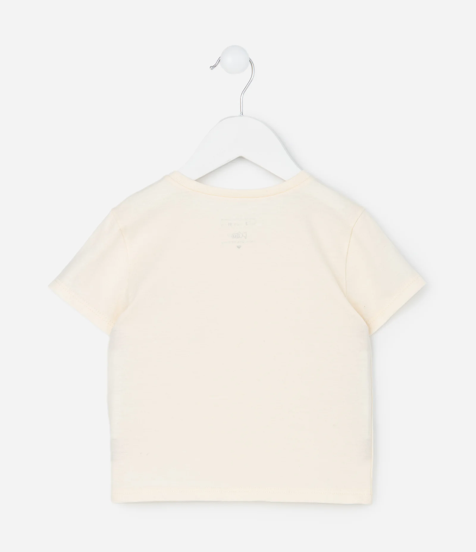 Camiseta Infantil Slim com Bolsinho de Gatinho – Tam 1 a 5/6 Anos Off White 2