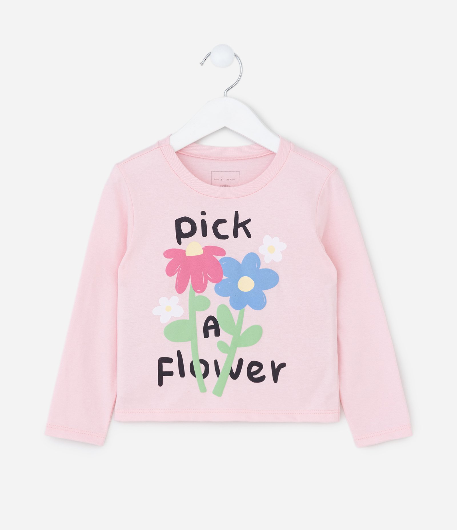 Blusa Relaxed Infantil com Estampa Floral – Tam 1 a 5/6 Rosa 1