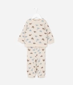 Conjunto Infantil com Casaco Dinossauro e Calça Jogger – Tam RN a 18 Meses