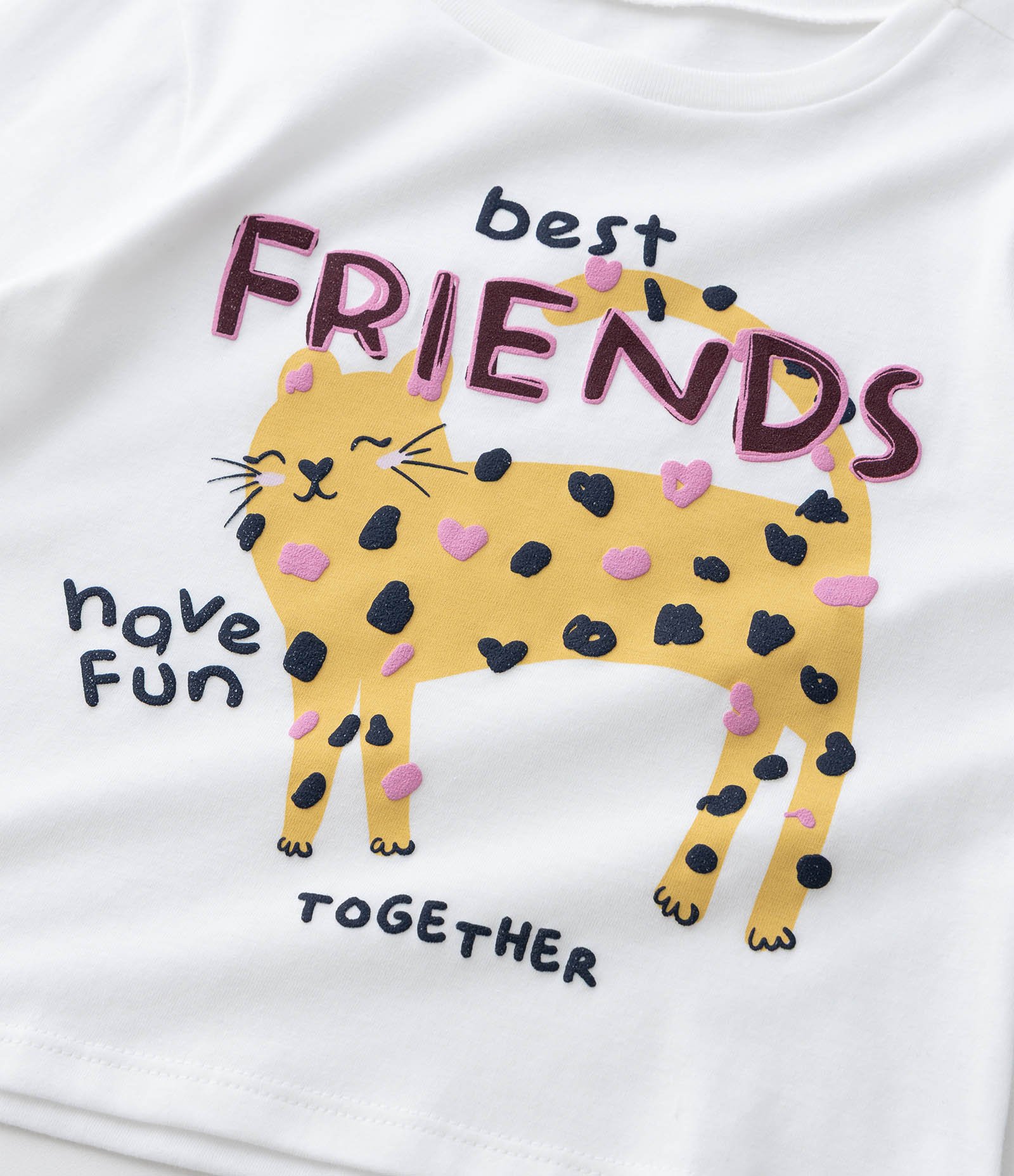 Blusa Infantil Relaxed com Estampa de Gatinho – Tam 1 a 5/6 Anos Branco 5