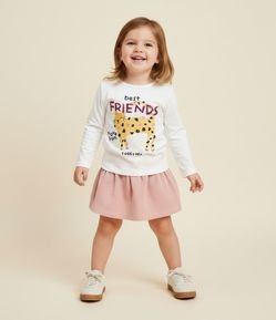 Blusa Infantil Relaxed com Estampa de Gatinho – Tam 1 a 5/6 Anos