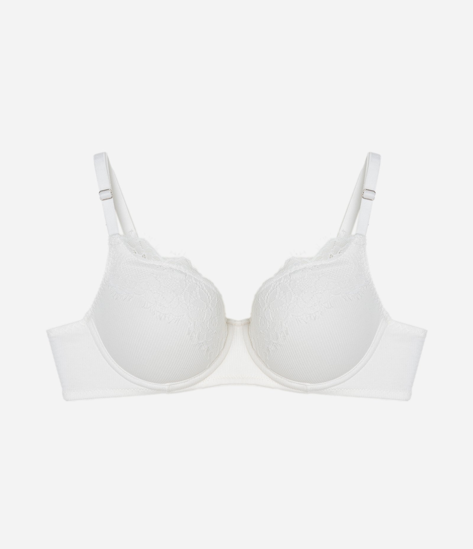 Sutiã Base em Algodão com Bojo e Detalhe Rendado Branco 5