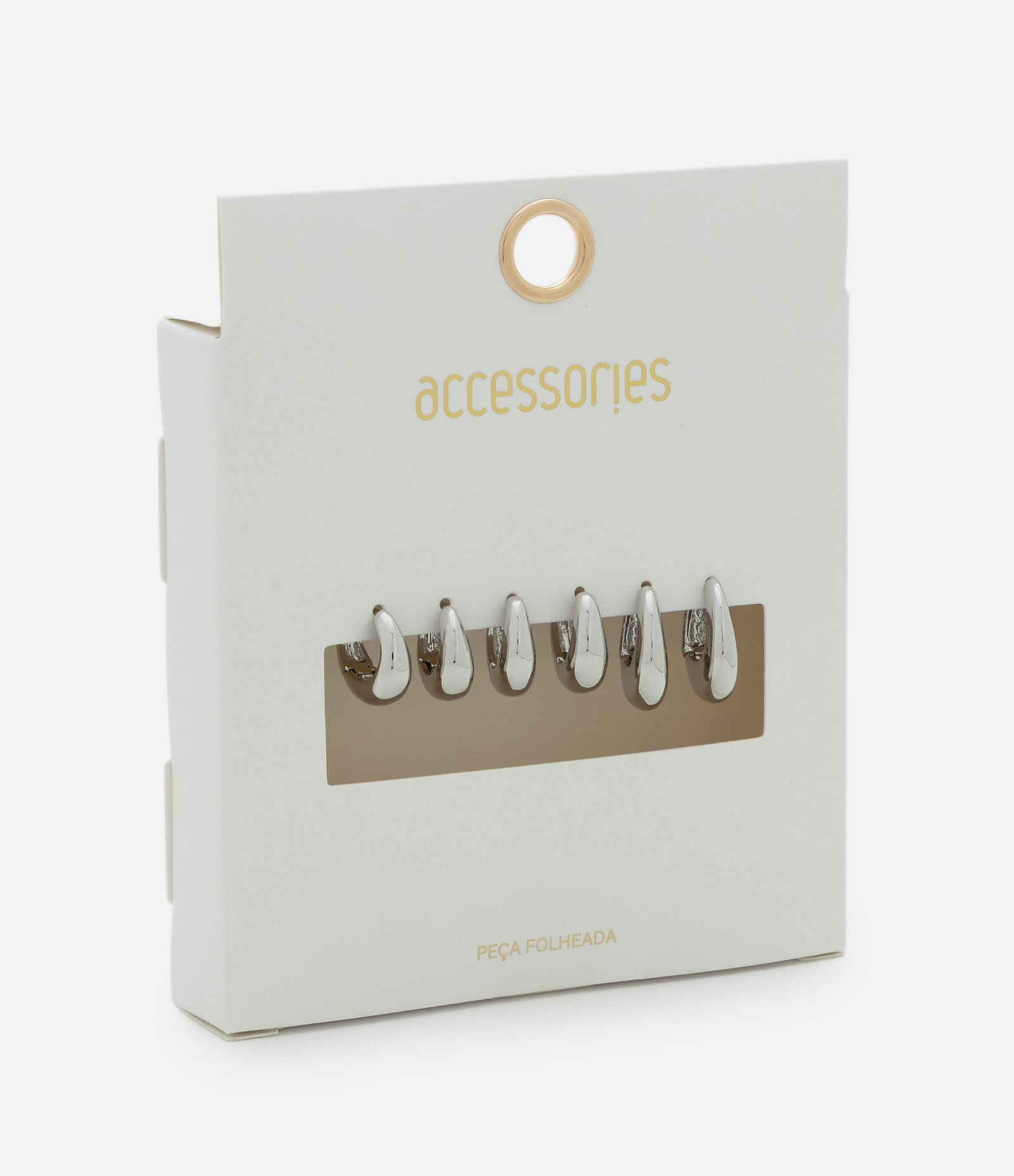 Kit 03 Brincos Argola com Tamanhos Gradativos Prata 3