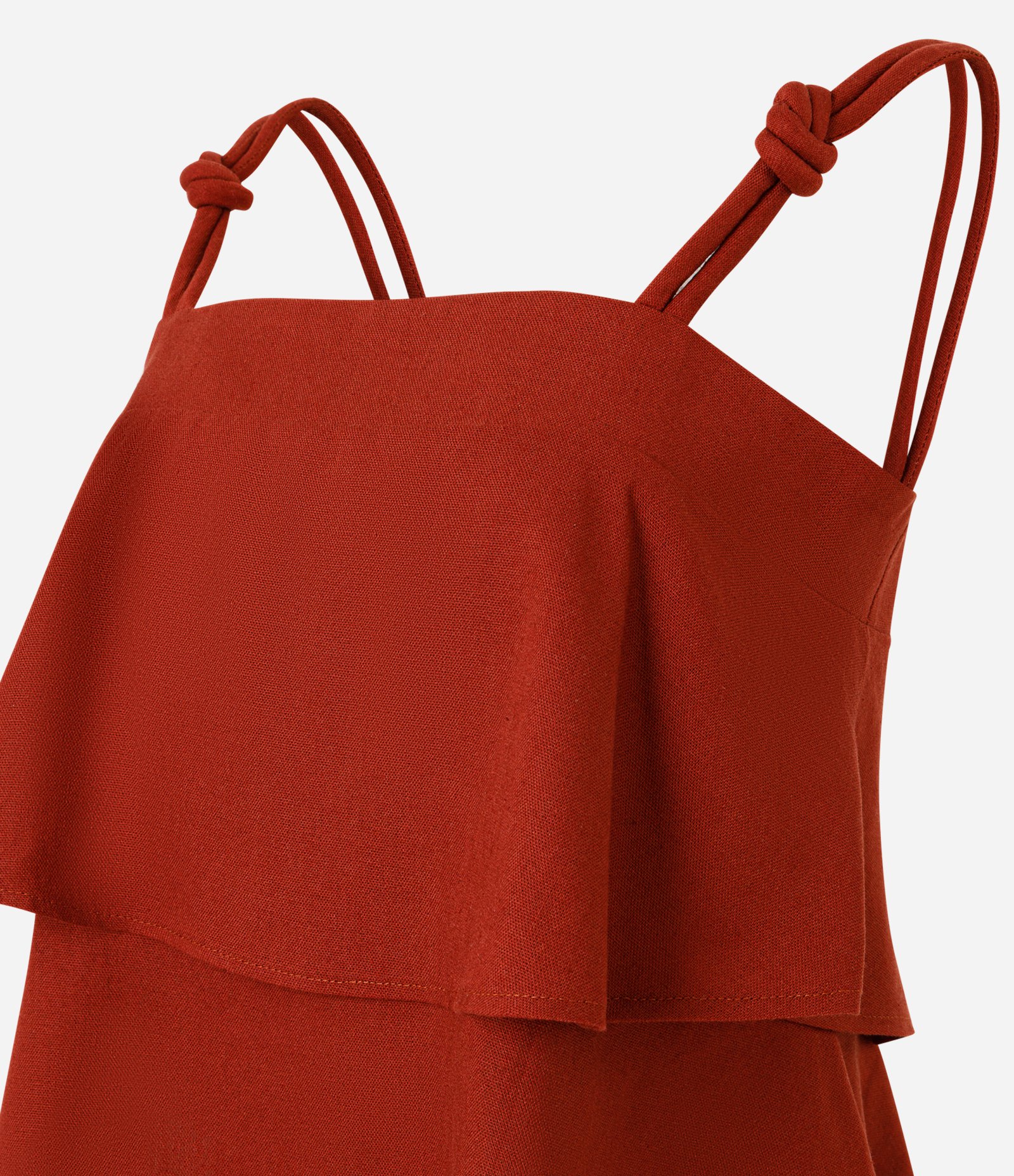 Blusa em Camadas com Detalhe de Nó na Alça Terracota 6