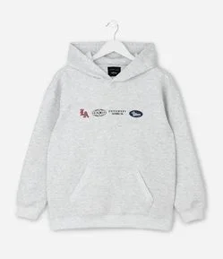 Casaco com Capuz Tech Fleece e Patch Emborrachado - Tam 5 a 14 Anos