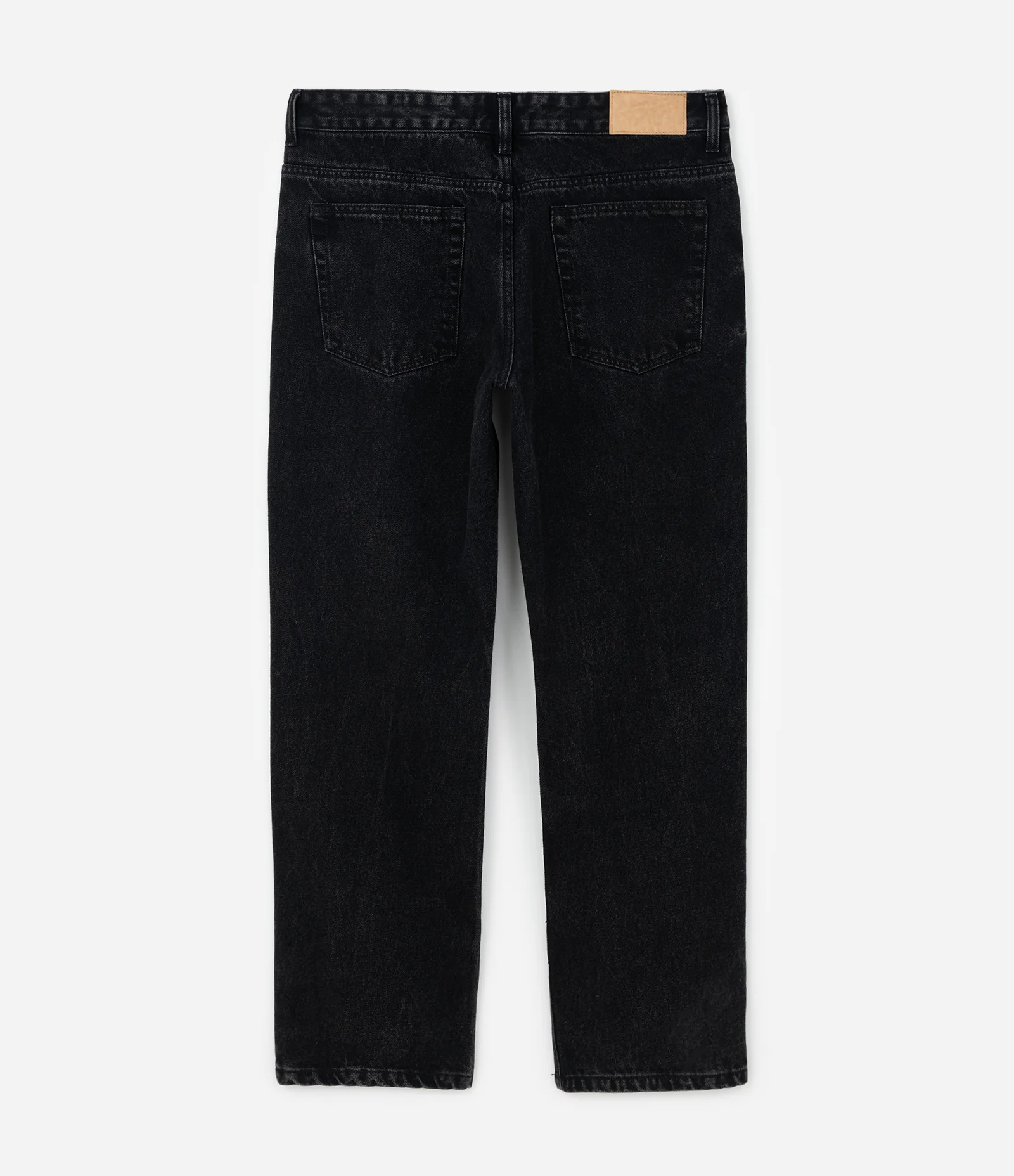 Calça Jeans Reta com Bolso e Fechamento em Zíper Preto 2