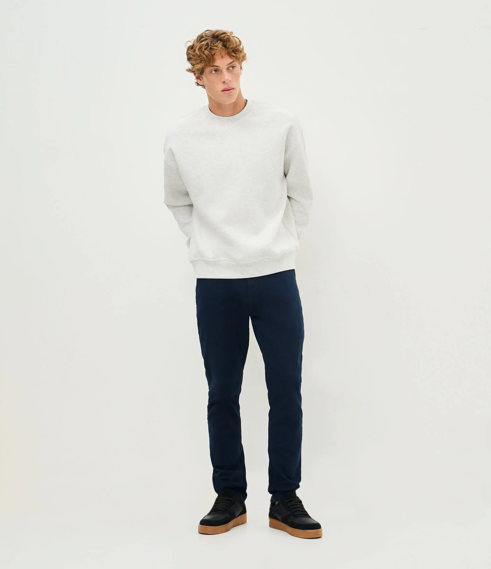 Calça Masculina Skinny em Sarja com Elastano Azul Noite 1
