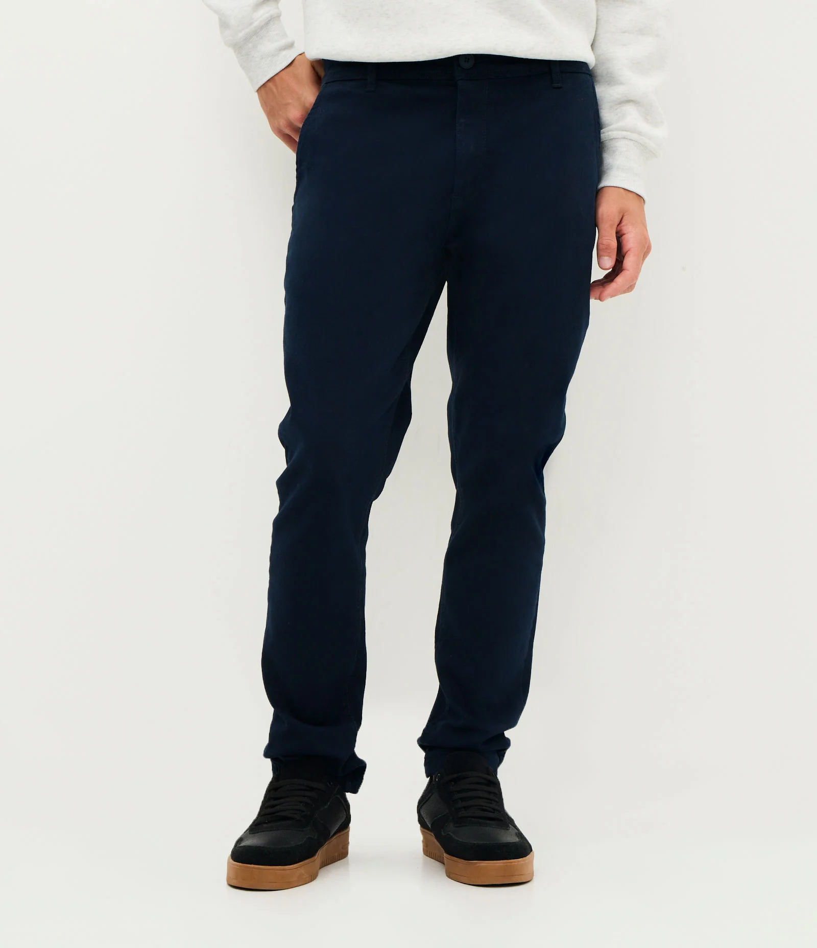 Calça Masculina Skinny em Sarja com Elastano Azul Noite 2