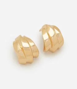 Brinco Argola Médio com Formato de Tiras