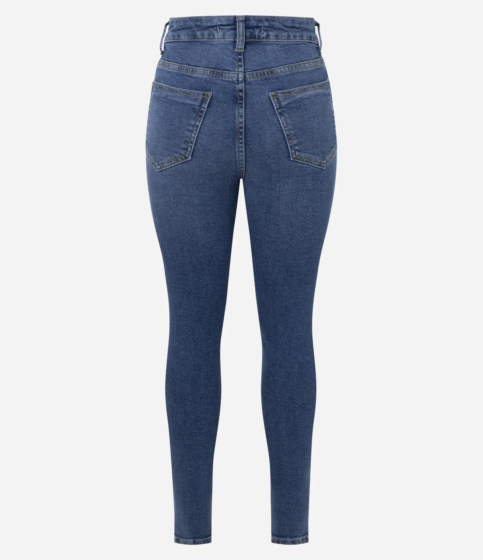 Calça Skinny Em Jeans com Elastano e Cintura Alta Azul 2