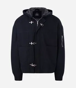 Jaqueta Pesada em Sarja Lisa com Trava de Metal