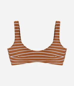 Biquini Top com Estampa Listrada e Bojo Removível