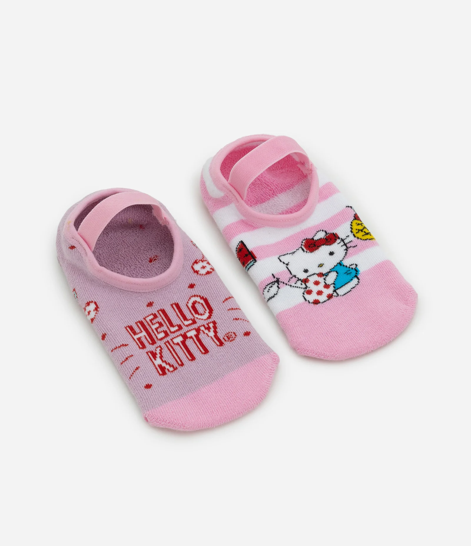 Kit 02 Meias Sapatilha Infantis com Estampa Hello Kitty – Tam 19/22 a 31/34 Sortido 1