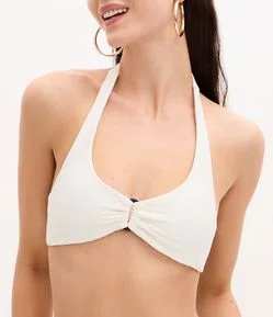 Biquíni Top Canelado com Amarração e Aviamento Central