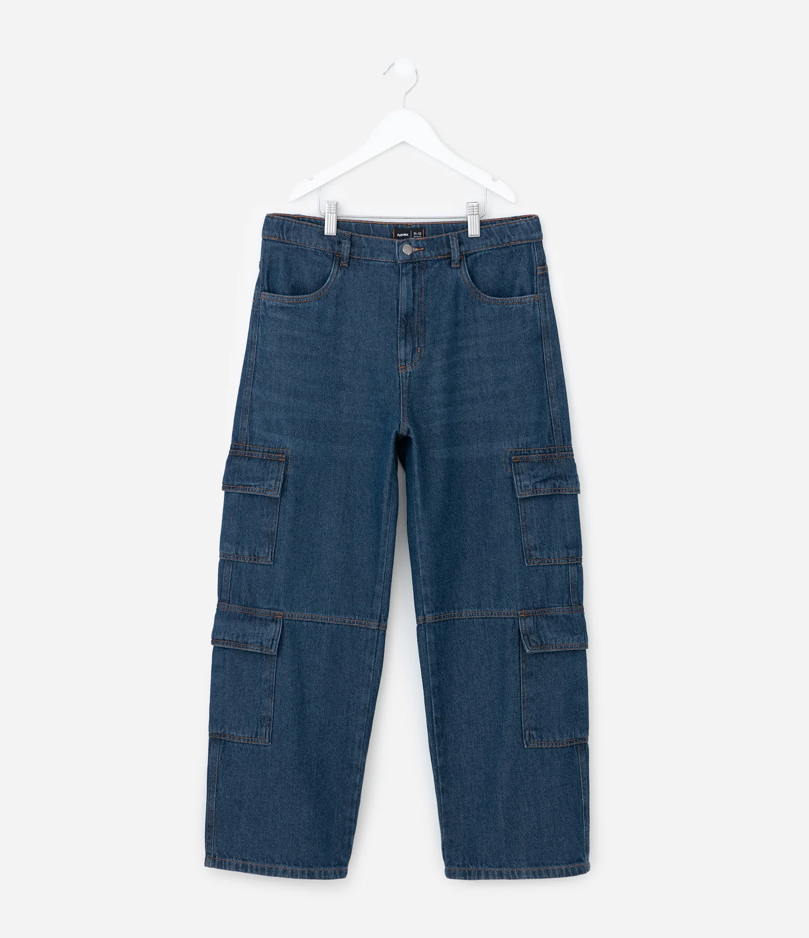 Calça Infantil Skater em Jeans com Multibolsos – Tam 7 a 14 Anos Azul Médio 1