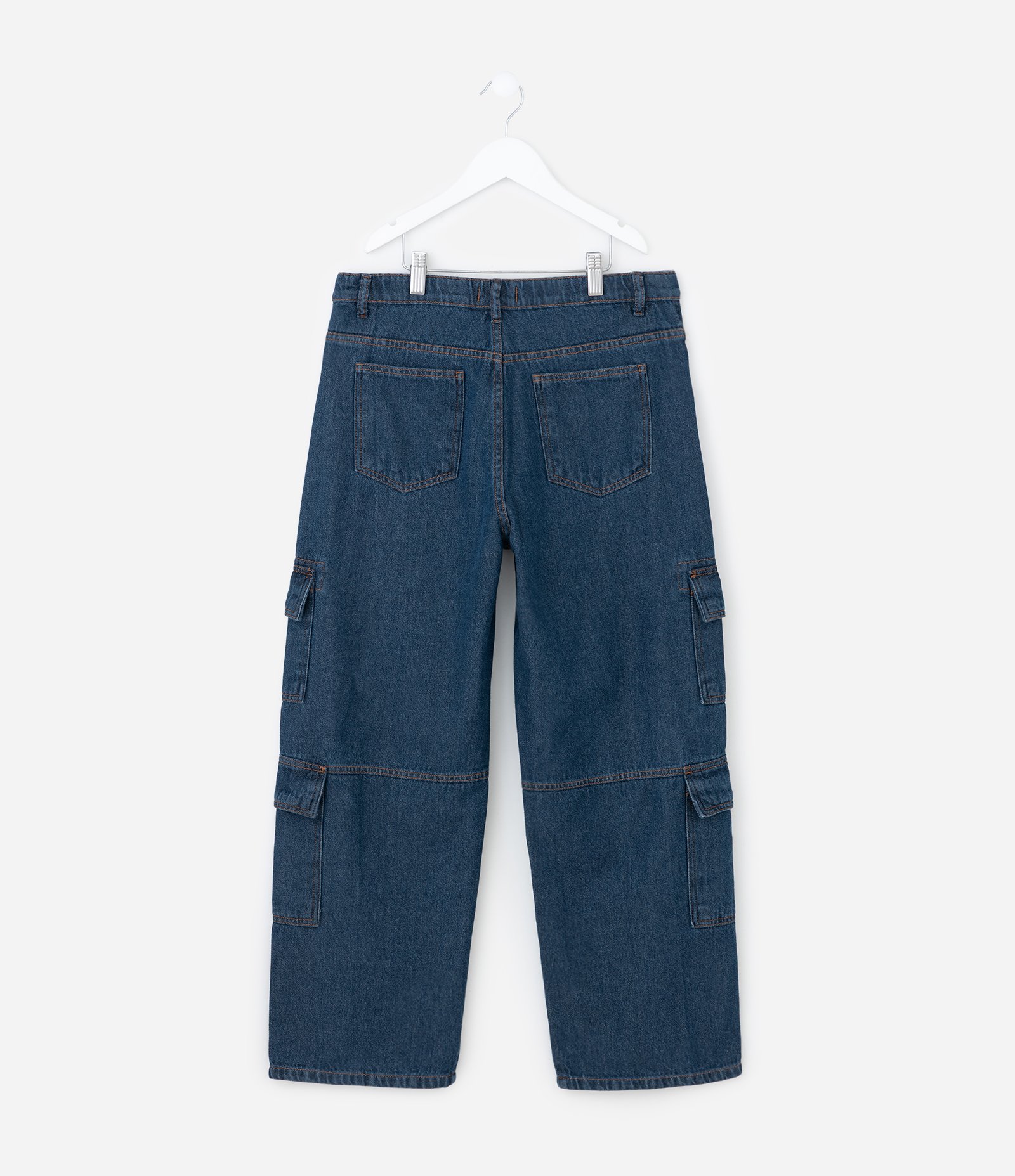 Calça Infantil Skater em Jeans com Multibolsos – Tam 7 a 14 Anos Azul Médio 2