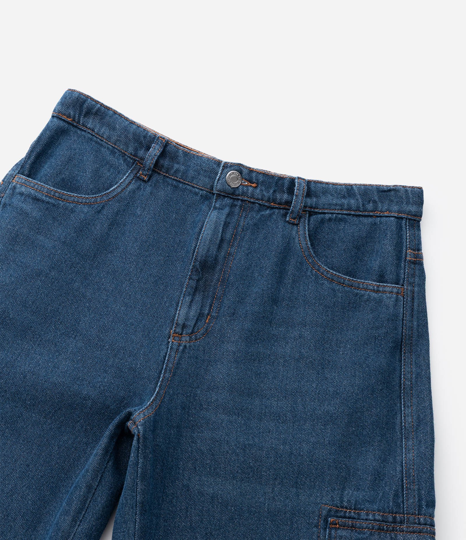 Calça Infantil Skater em Jeans com Multibolsos – Tam 7 a 14 Anos Azul Médio 5