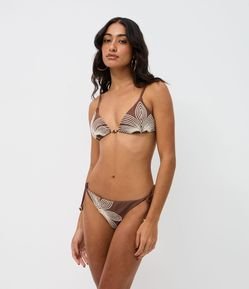 Biquini Calcinha com Lacinho e Bordado de Flor