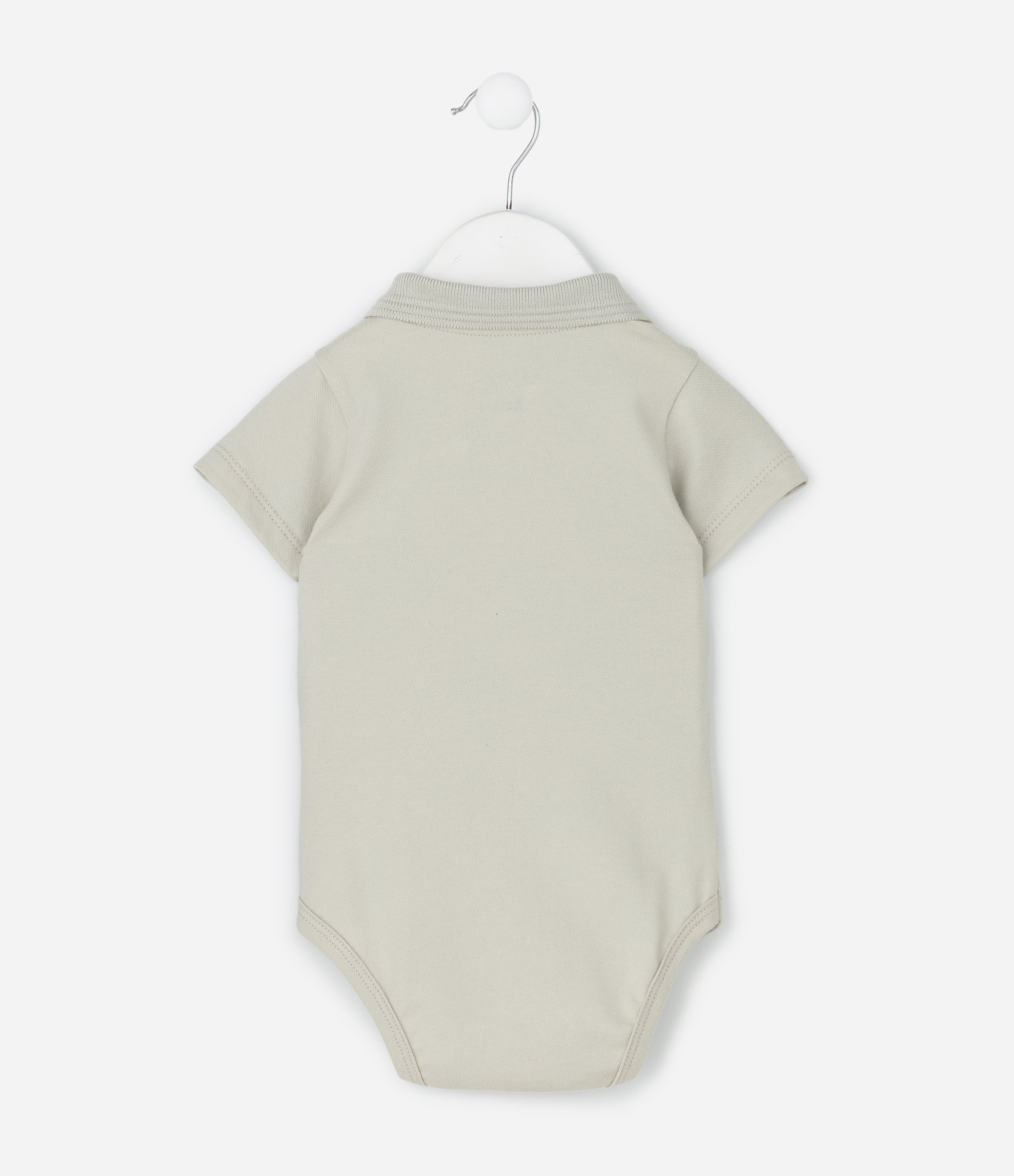 Body Infantil em Piquet Texturizado com Gola Polo – Tam 0 a 18 Meses Cinza Claro 3