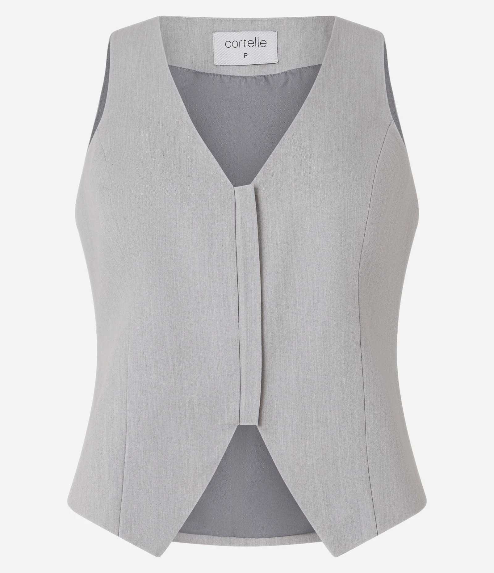 Colete Ajustado de Alfaiataria com Fechamento em Zíper Cinza 5