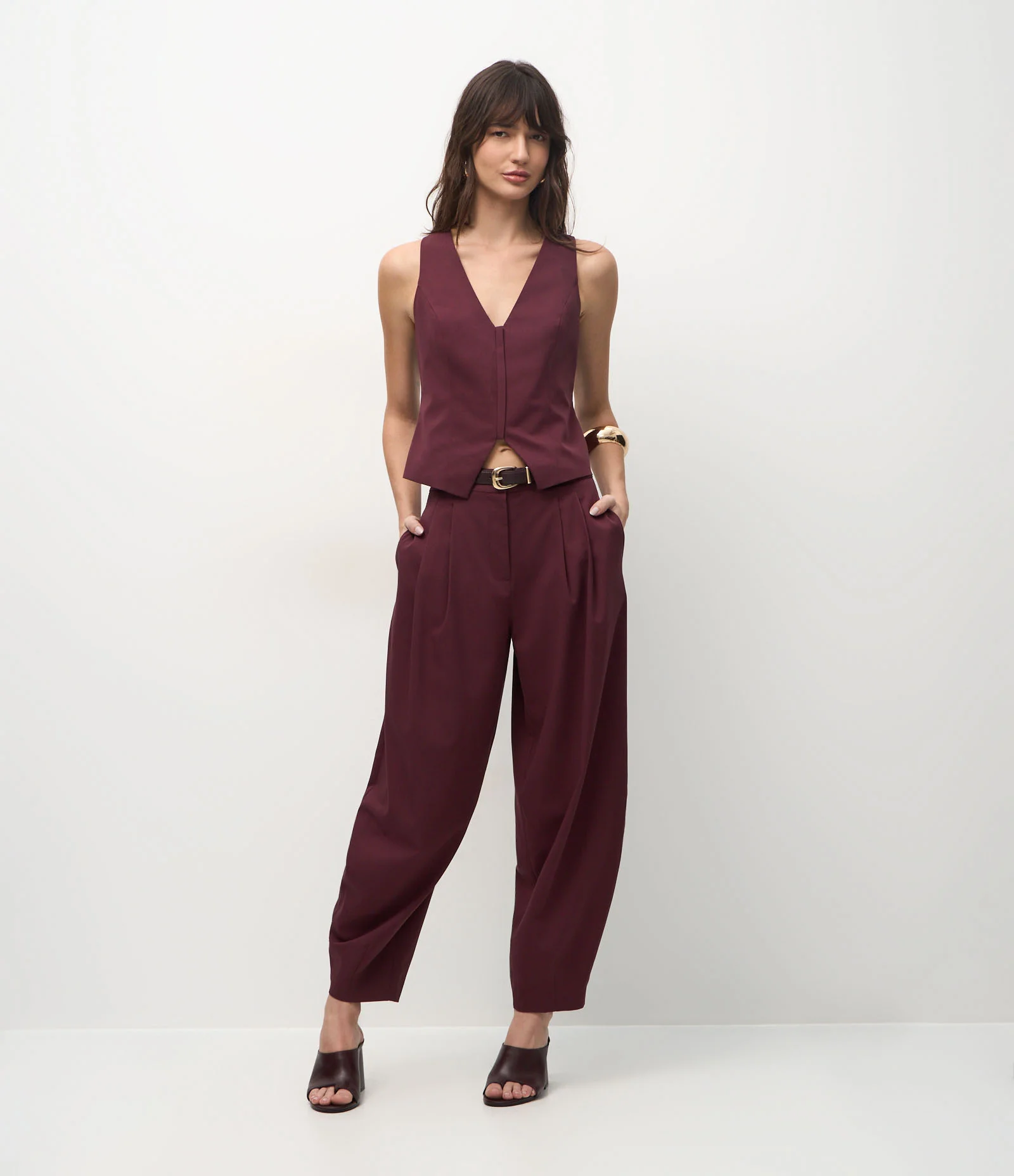 Colete Ajustado de Alfaiataria com Fechamento em Zíper Vermelho 2