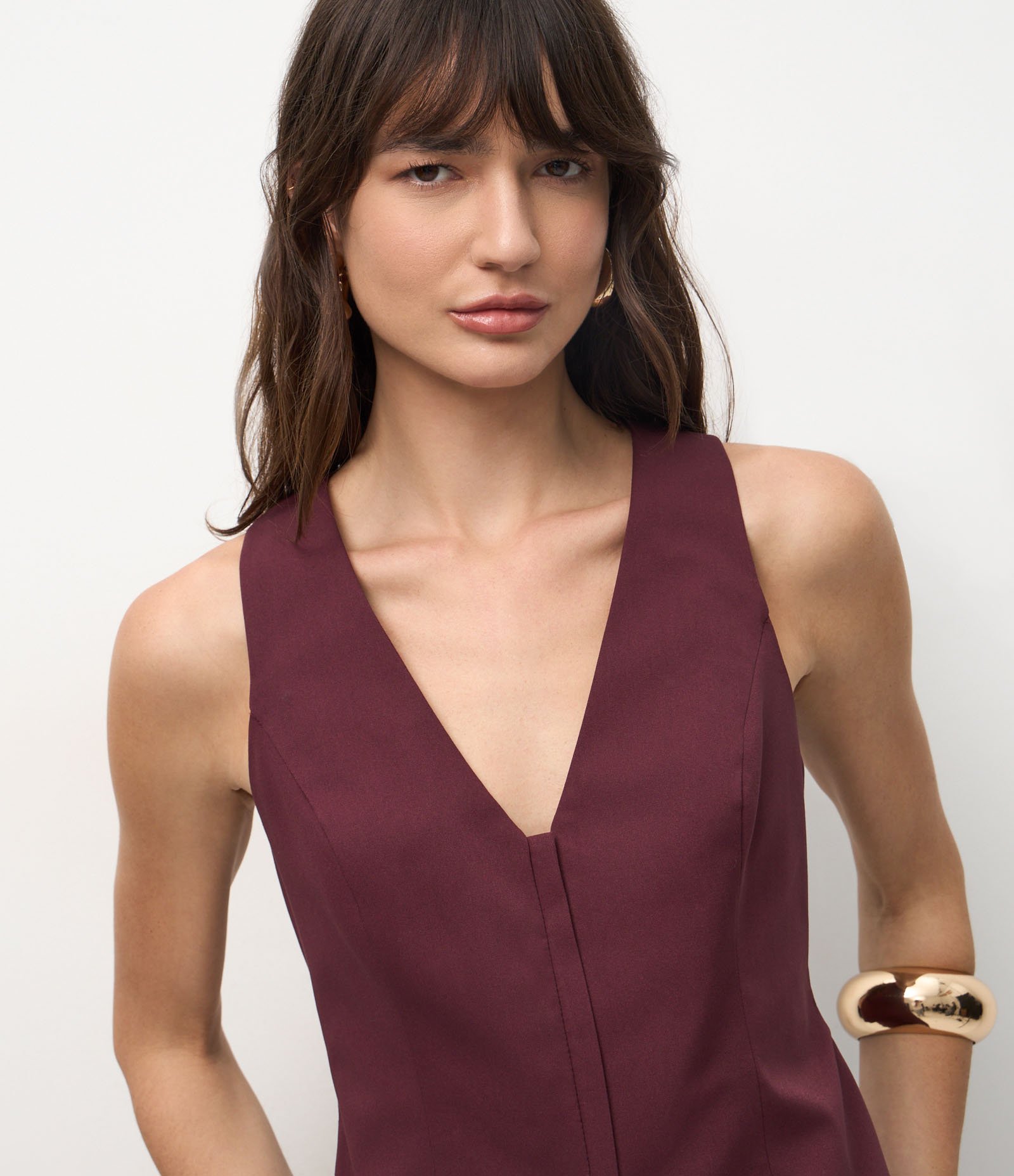 Colete Ajustado de Alfaiataria com Fechamento em Zíper Vermelho 3