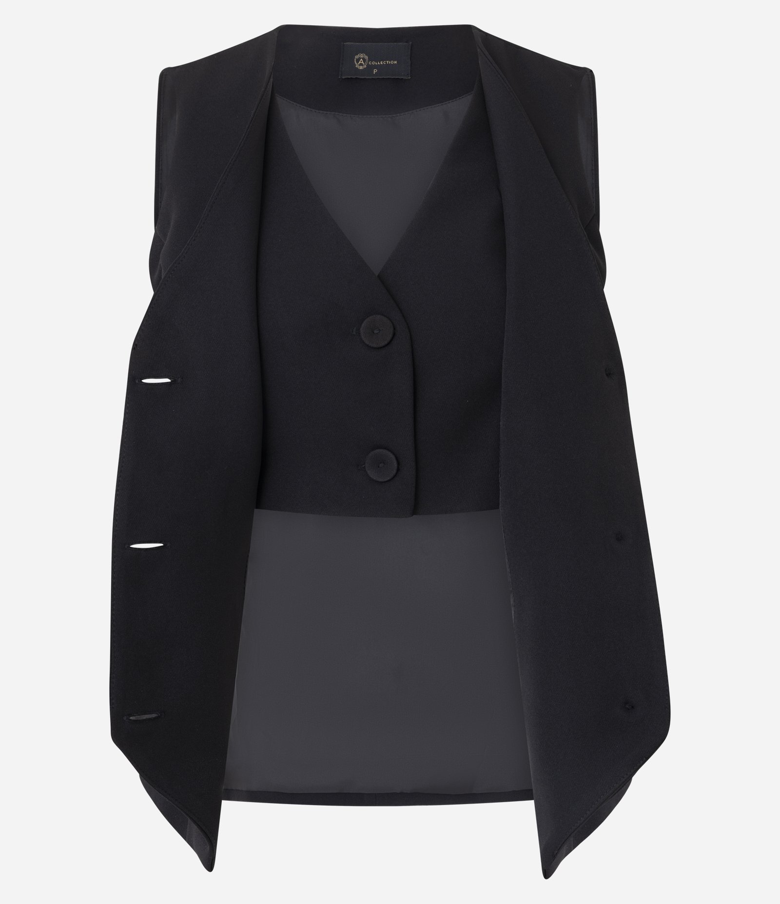 Colete de Alfaiataria com Sobreposição Dupla Preto 7