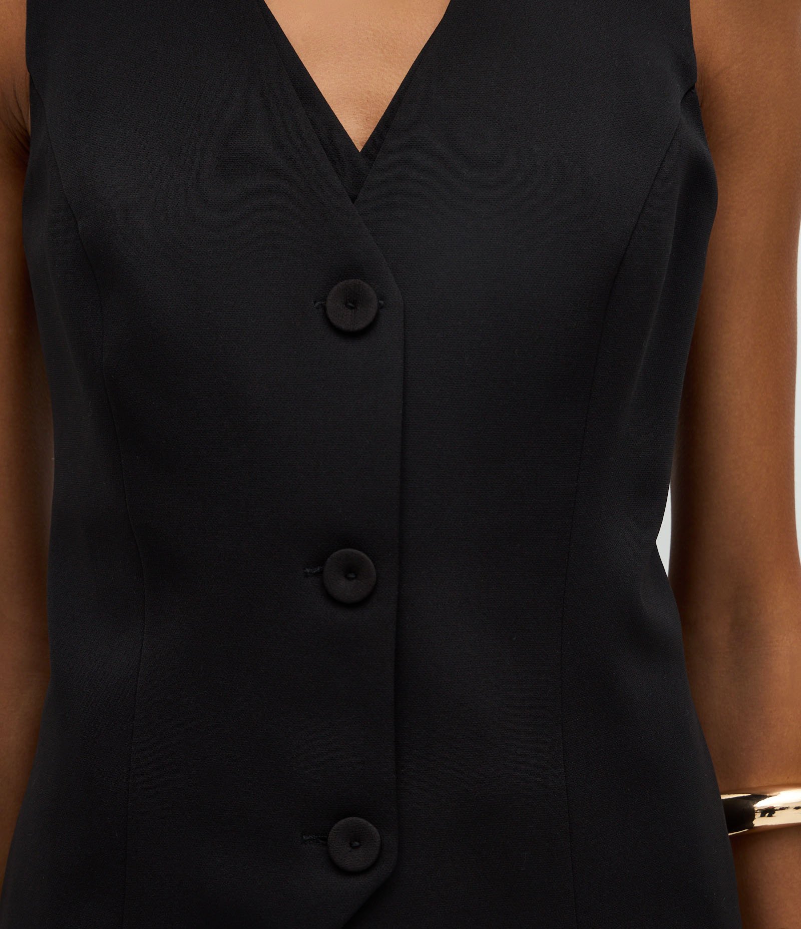 Colete de Alfaiataria com Sobreposição Dupla Preto 4