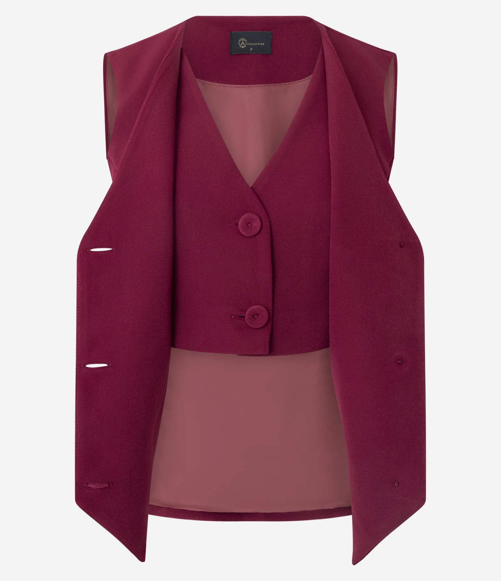 Colete de Alfaiataria com Sobreposição Dupla Vermelho 2