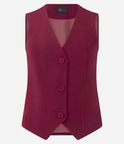 Colete de Alfaiataria com Sobreposição Dupla