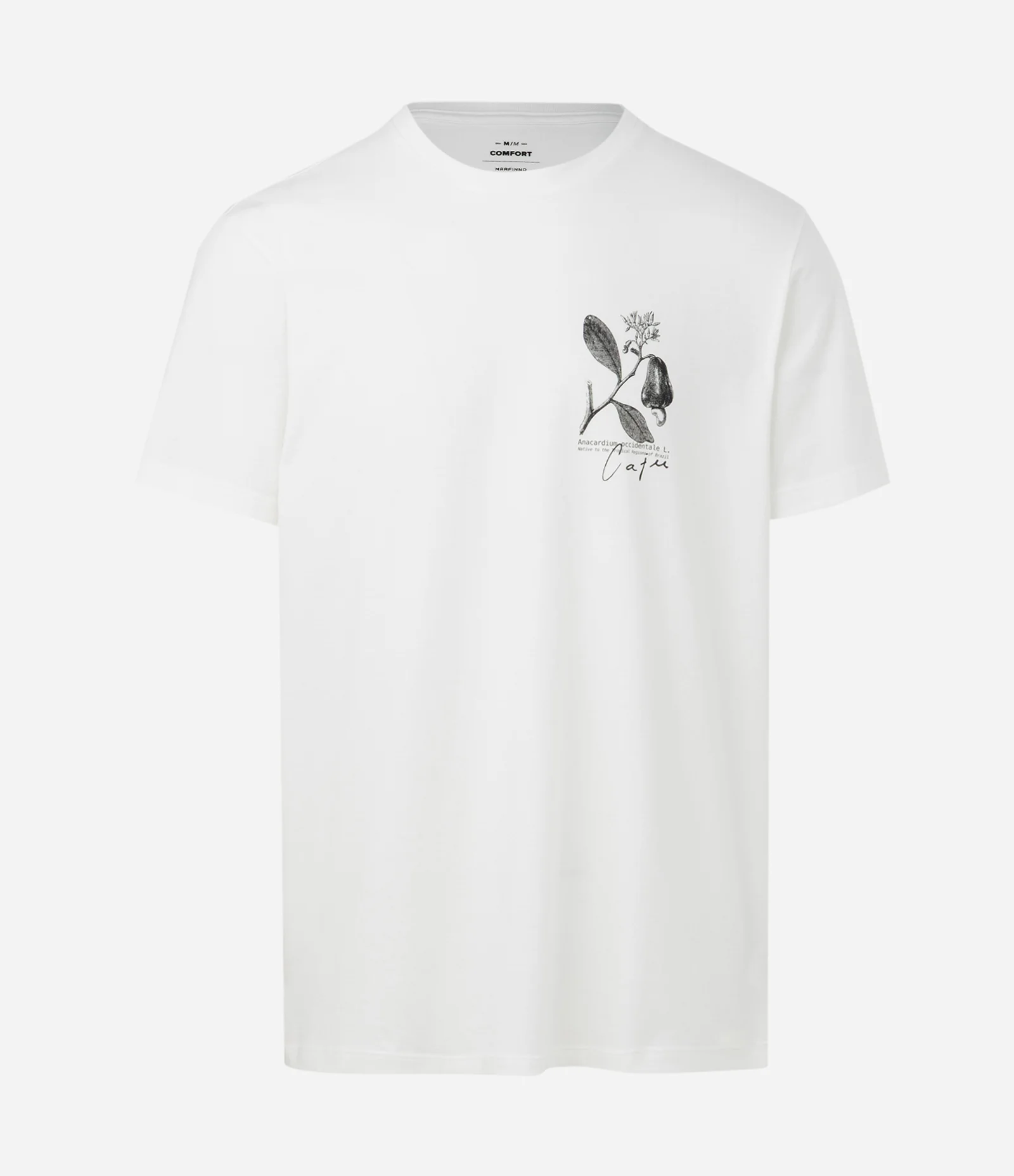 Camiseta Manga Curta com Estampa Folhagem Caju Off White 1