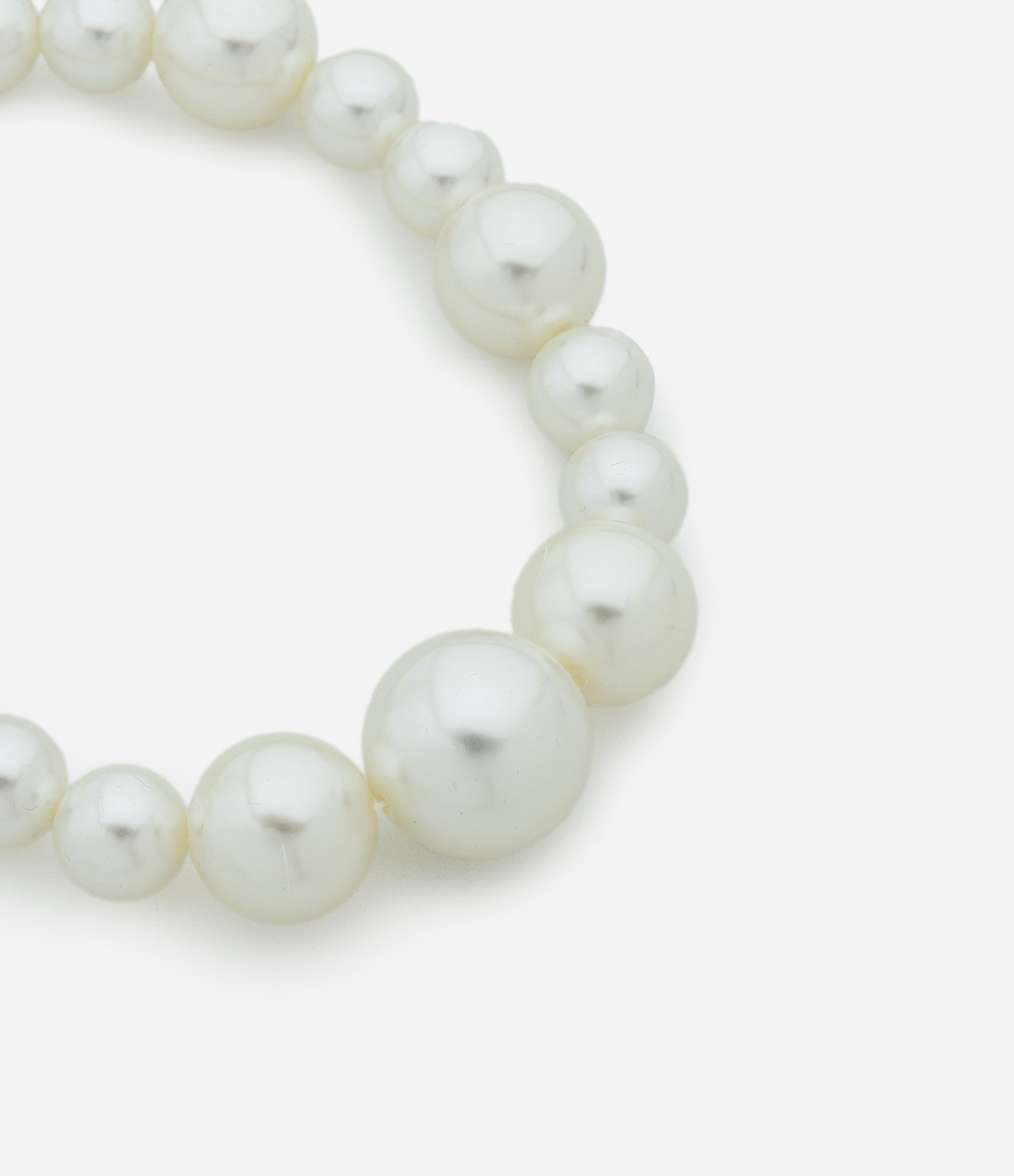 Colar Curto com Pérolas Maxi e Fecho Ajustável Branco 1