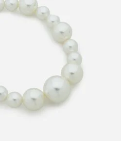 Colar Curto com Pérolas Maxi e Fecho Ajustável