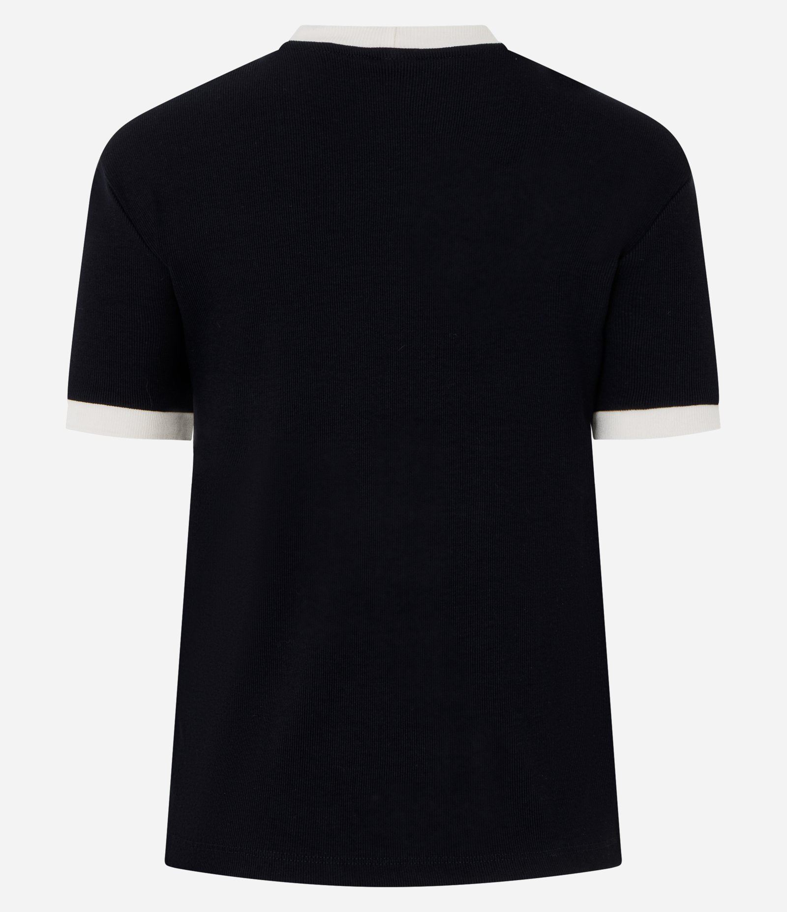 Blusa Manga Curta em Ribana Com Botões no Ombro Preto 6