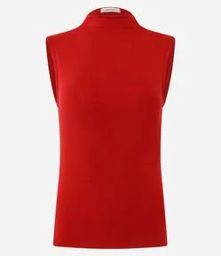 Blusa Regular em Modal com Gola Alta