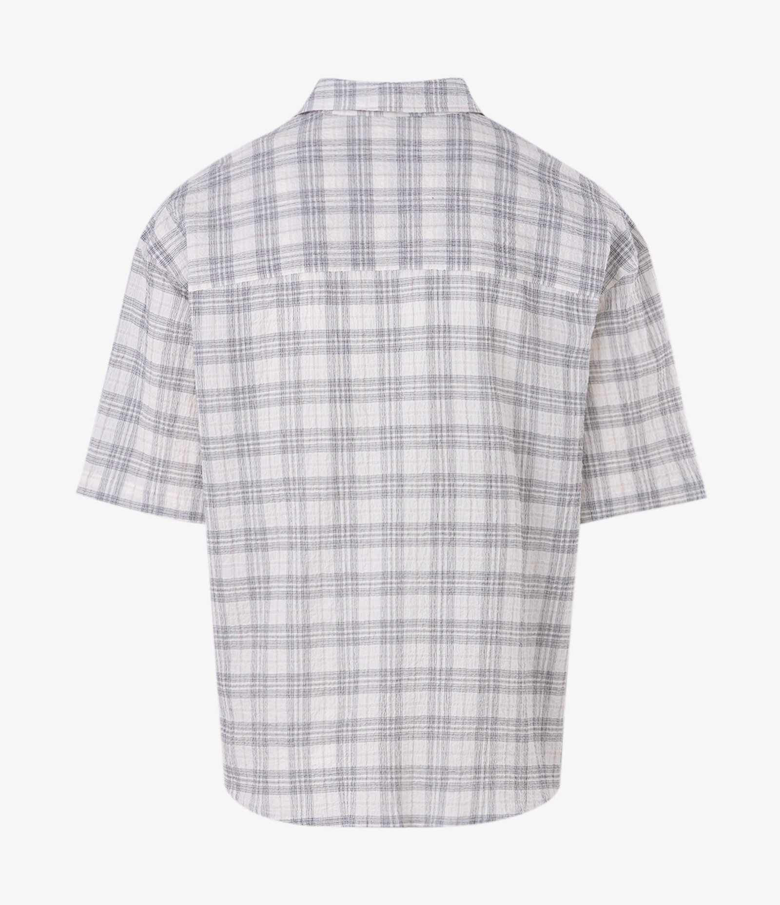 Camisa Boxy em Algodão com Estampa Xadrez Off White 6