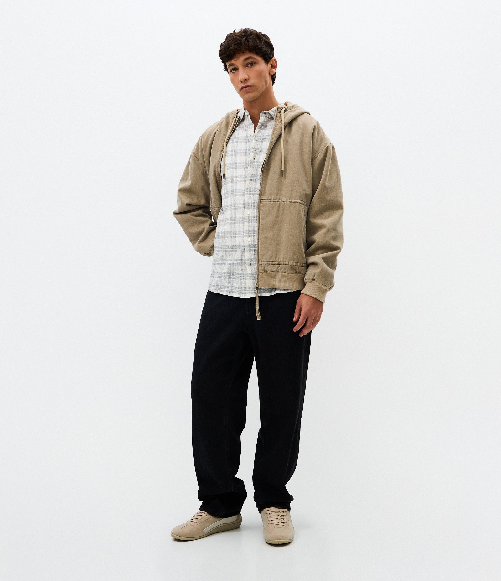 Camisa Boxy em Algodão com Estampa Xadrez Off White 2