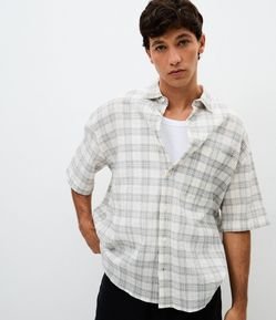 Camisa Boxy em Algodão com Estampa Xadrez