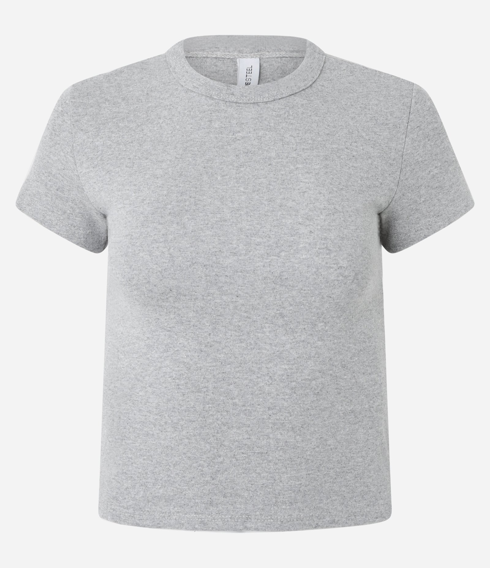 Blusa Alongada Ajustada em Ribana Cinza 5