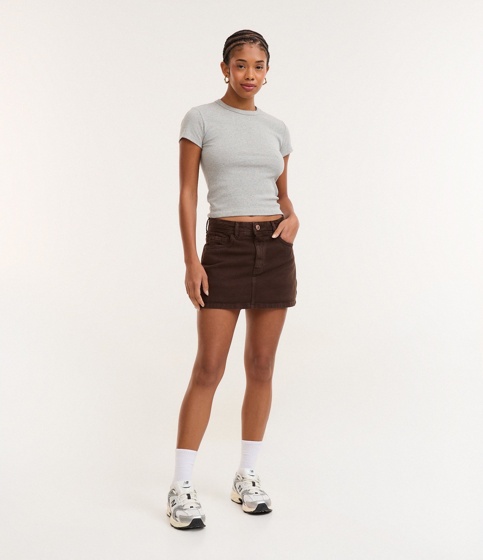 Blusa Alongada Ajustada em Ribana Cinza 2