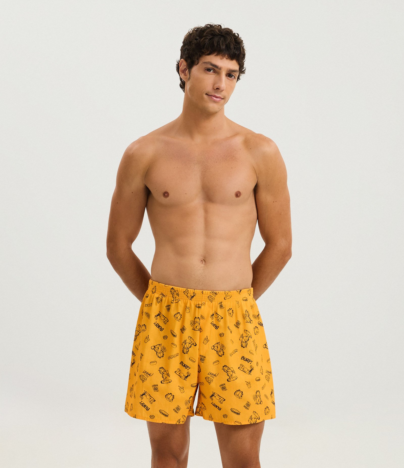 Cueca Samba Canção com Estampa do Garfield Amarelo 1