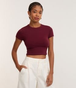 Blusa Baby Tee em Algodão com Cava Deslocada