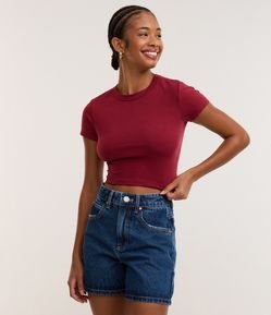 Blusa Baby Tee em Algodão com Cava Deslocada