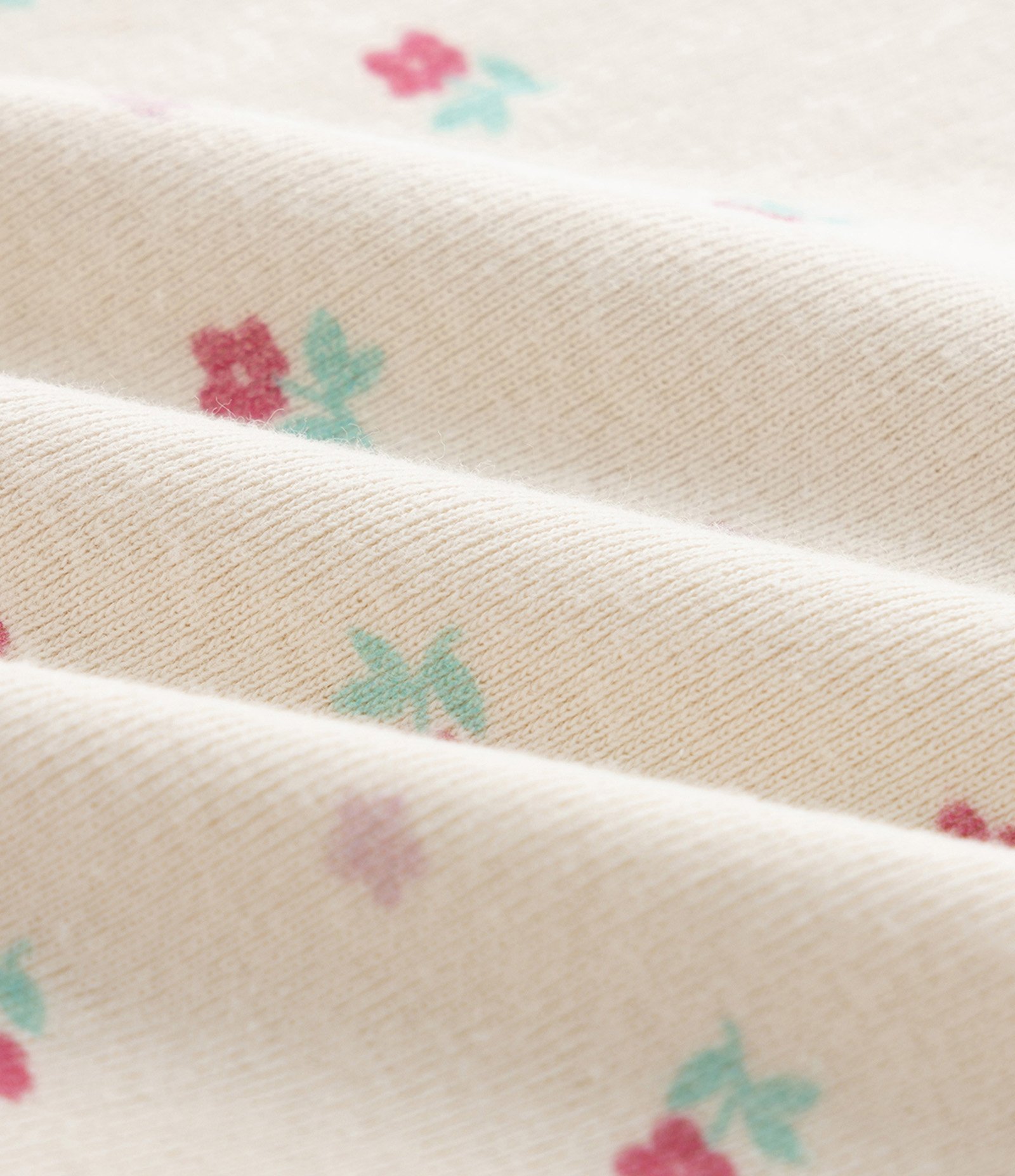 Pijama Infantil com Blusa Floral e Calça Xadrez – Tam 1 a 6 Anos Bege/Verde 5