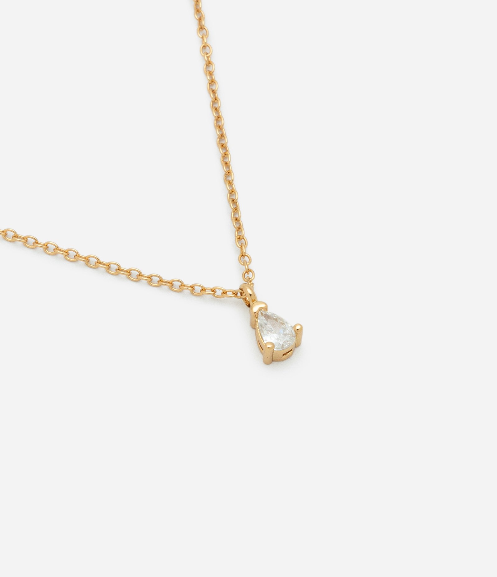 Colar Curto Delicado com Pingente de Zircônia Dourado 1