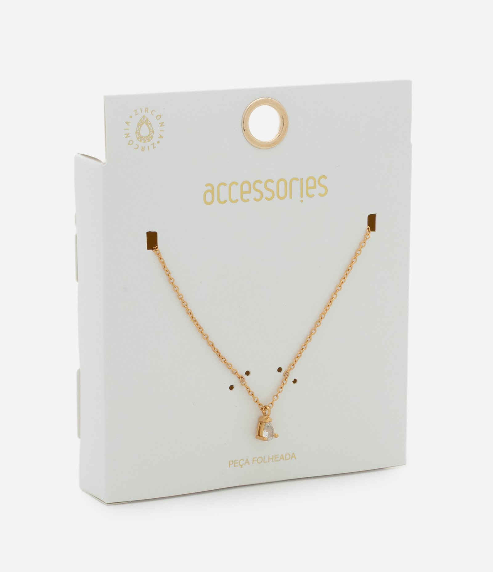 Colar Curto Delicado com Pingente de Zircônia Dourado 3