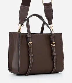 Bolsa Satchel Média com Alça de Mão Removível e Boho Romântico