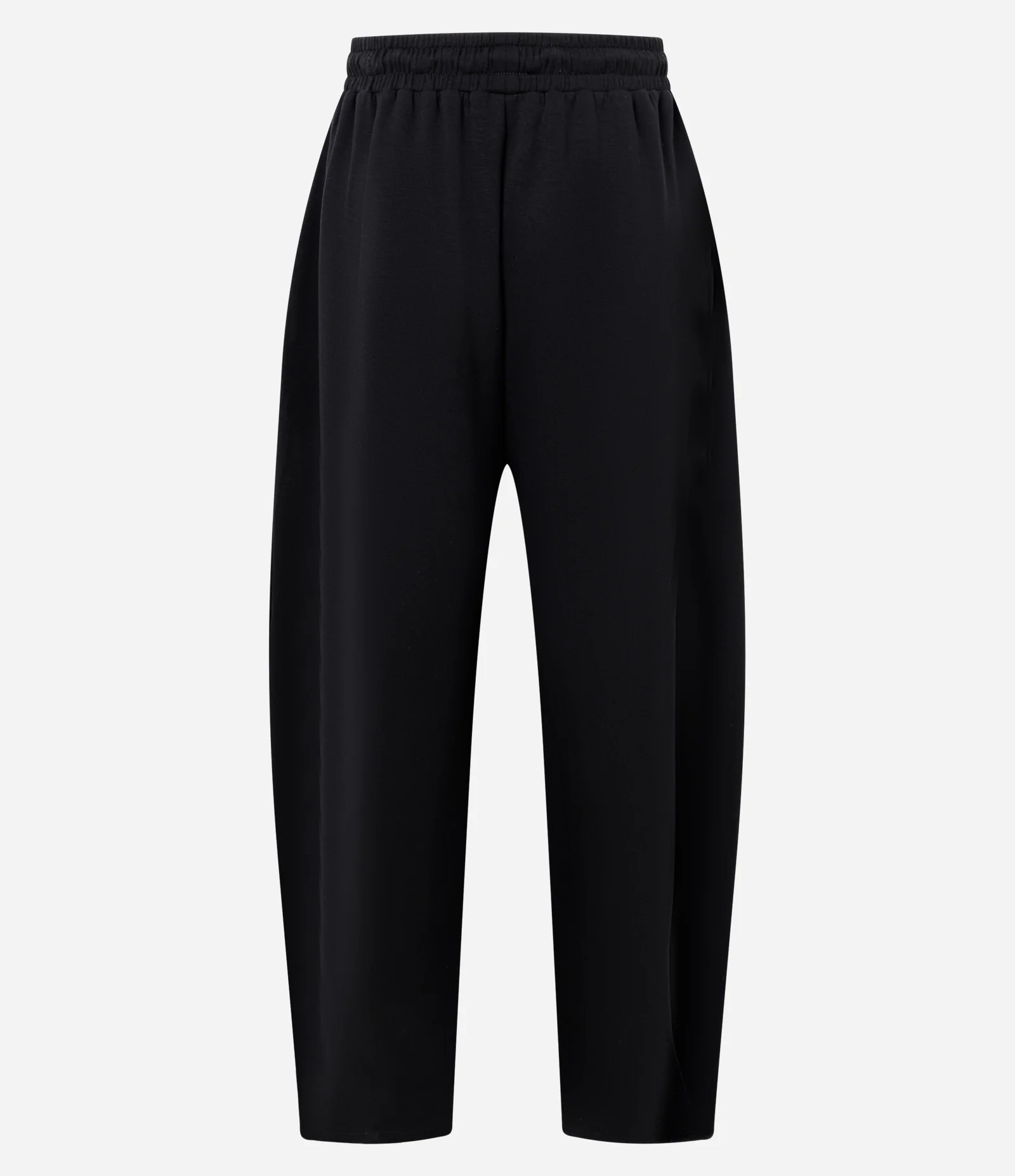 Calça Barrel em Malha com Amarração na Cintura Preto 2
