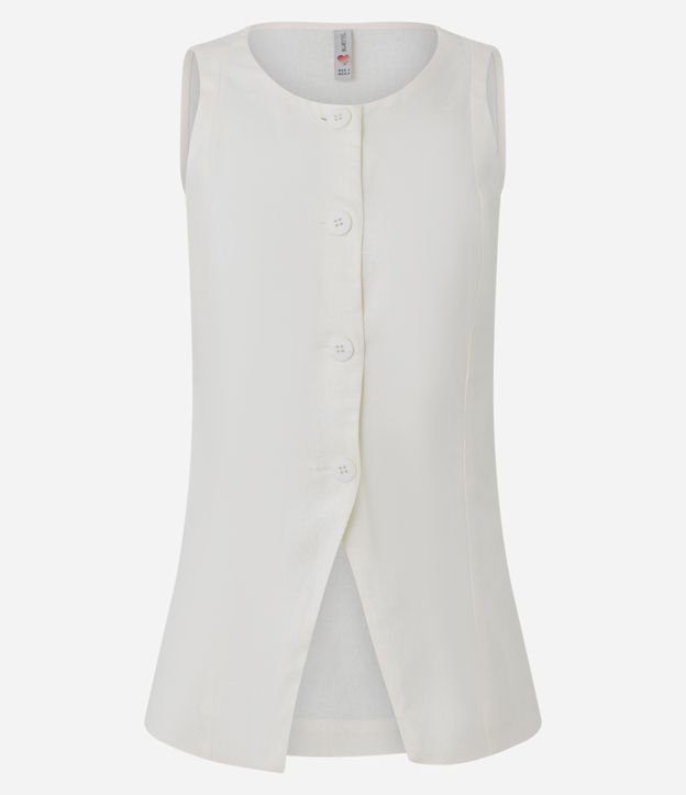 Colete em Viscolinho Acinturado com Faixa Ajustável